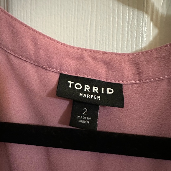 Torrid Women's Pink Harper 3/4 Sleeve Blouse 2X - Picture 2 of 3